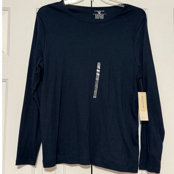 NWT Jones New York Sport Navy Blue Long Sleeve Crew Neck, 1X - Picture 1 of 5
